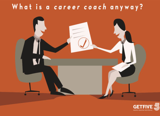 Vector illustration showing a job interview candidate being hired. Good for use in presentations and multimedia on HR, management, referral etc.