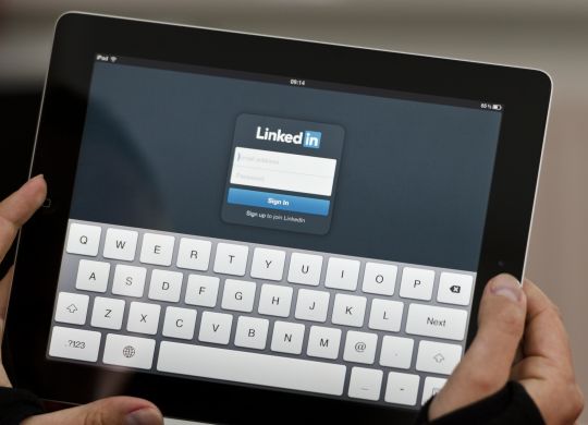 iPad device with Linkedin screen
