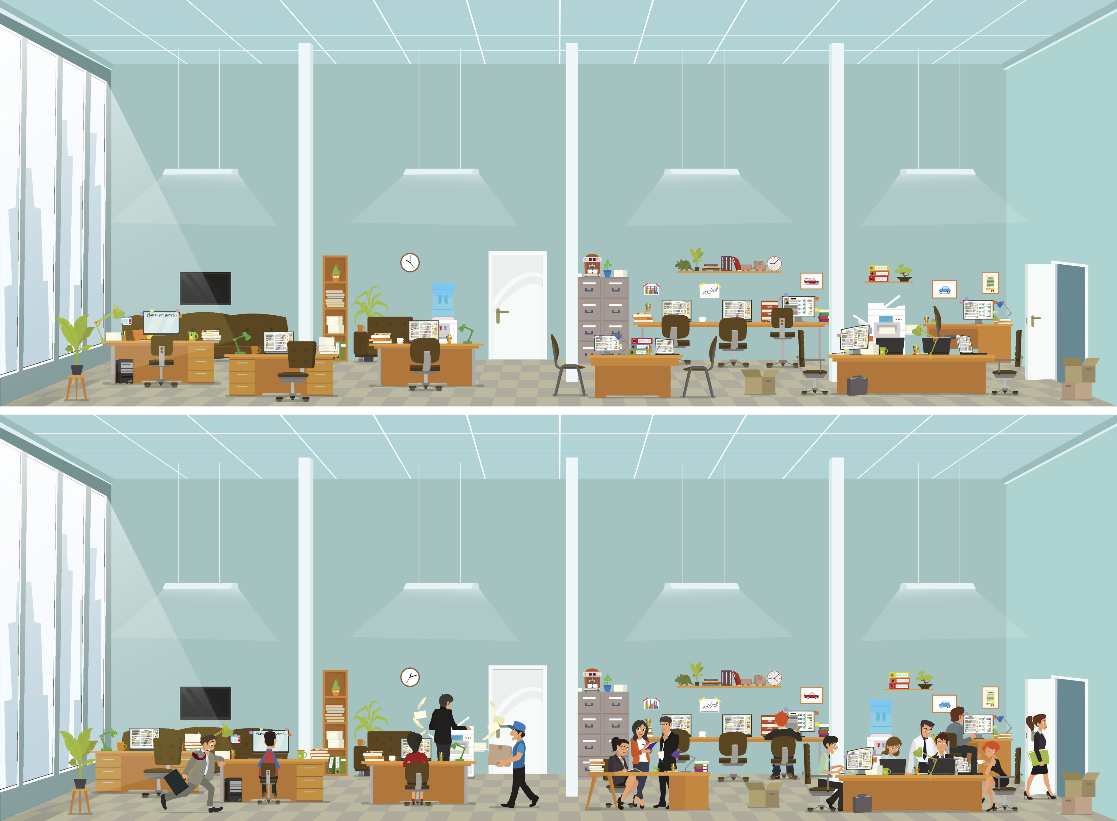 Open office plan | Visual noise | Office layout | GetFive